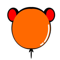 Abstract orange circular shape with red accents against a stark black background