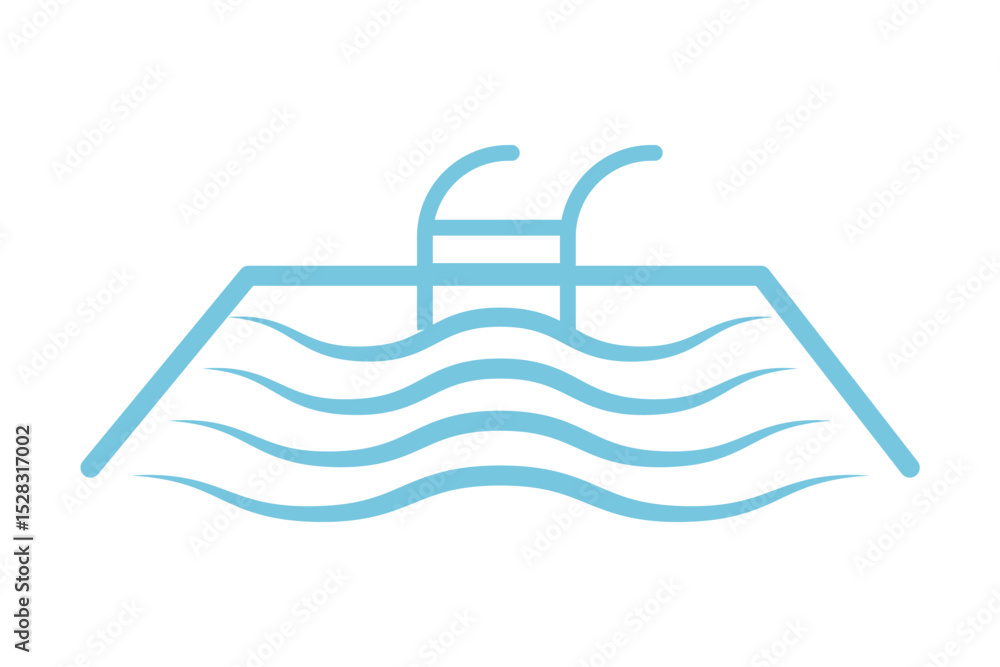 Poster swimming pool icon outline vector logo for web ui. swimming pool icon vector. simple thin line, outl