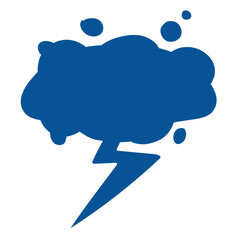 Abstract weather depiction featuring cloud formations and electric lightning strike