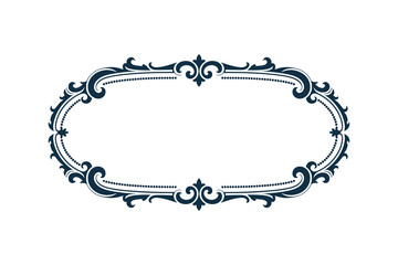 Obraz premium Ornate Vintage Decorative Frame with Flourishes and Dotted Design