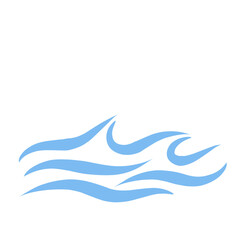 Stylized aquatic illustration with gentle wave formations on a dark backdrop