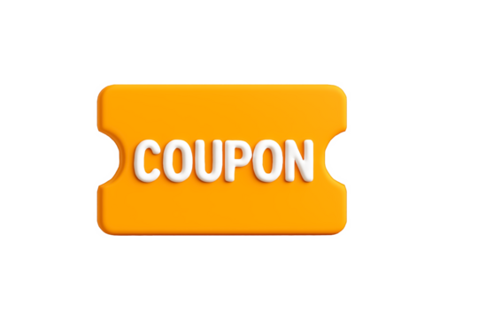 Orange Coupon Ticket Design  Digital Illustration of a Discount Coupon - Powered by Adobe