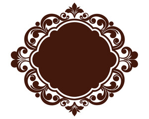 frame, floral, ornament, brown, elegant, swirl, vector, design, decoration, vintage, retro, classic, decorative, blank, label, badge, emblem, border, invitation, wedding, card, greeting, antique, orna