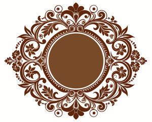 floral frame, brown, ornate, vector, flower, swirls, vintage, elegant, design element, invitation, wedding, decoration, border, decorative, classic, retro, flourish, scroll, leaf, botanical, circle, b