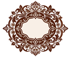 frame, oval, vintage, floral, ornament, design, antique, brown, baroque, decoration, decorative, flourish, swirls, retro, element, border, invitation, classic, elegant, pattern, victorian, artwork, il