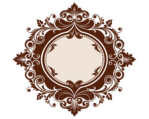 frame, border, ornament, floral, swirls, vintage, retro, design, decoration, elegant, brown, vector, illustration, decorative, swirl, flourish, ornate, invitation, wedding, greeting, card, classic, an