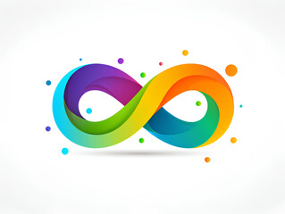  Аutistic pride day. Rainbow symbol of infinity isolated on light background.  Color spectrum of infinity sign.  Rainbow gradient in the shape of an infinity sign.