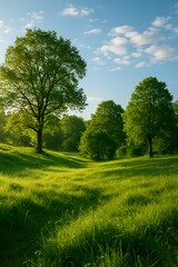 Morning Light Over Green Meadow