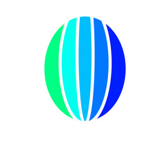 Abstract circular form with gradient hues on a plain background representation