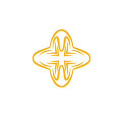 Golden Abstract Cross Design on Black Backdrop: A Blend of Simplicity and Elegance