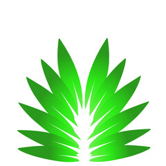 Stylized Foliage Emblem: A Bold Graphic Representation of Flora on Black