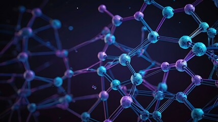 Microscopic Molecular Structure Intricate Network of Atoms and Bonds