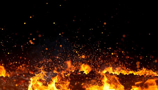 Fiery Embers with Sparks, and Night.