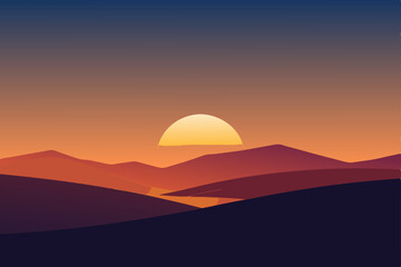 sunset in the mountains