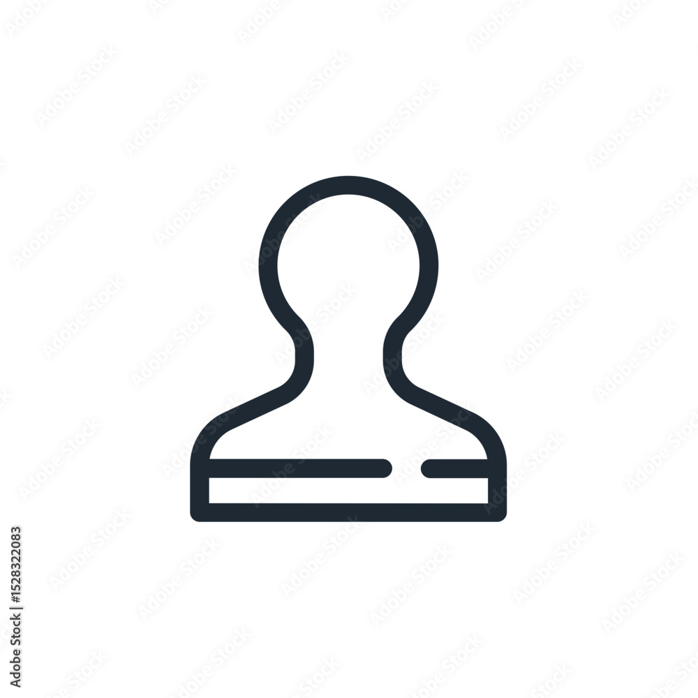 Poster simple user icon depicting a person silhouette with a rounded head and a basic body outline design