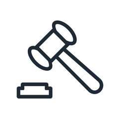 Illustration of a gavel with a striking block symbolizing legal authority and judicial decisions made in court