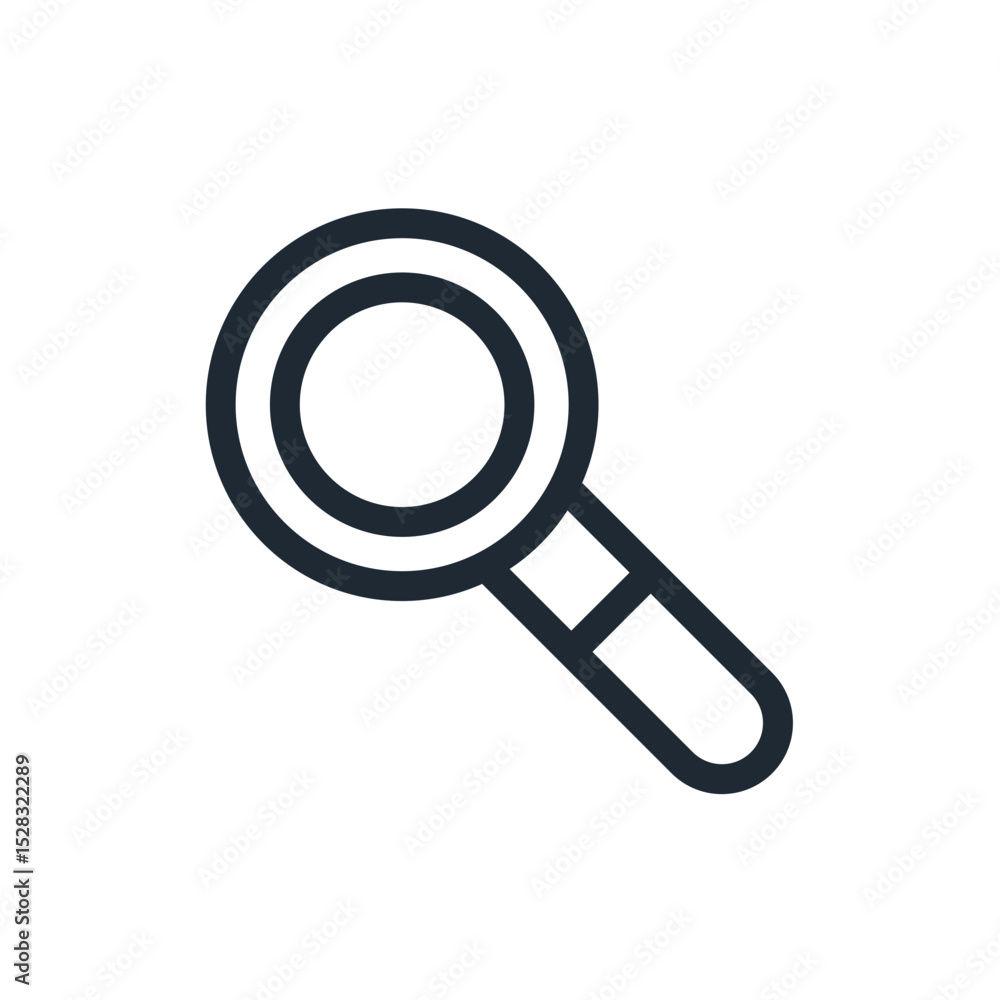 Aufkleber an illustration of a simple magnifying glass with a handle on a white background image search tool