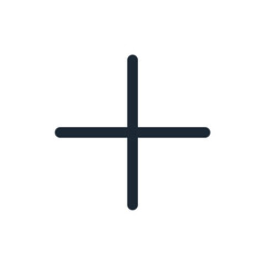 Obraz premium Illustration of a simple plus sign with rounded edges on a plain white background in a minimalist style