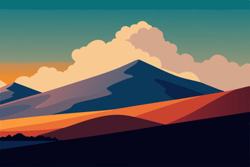 mountain landscape with mountains and clouds