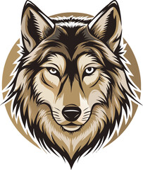 Illustration of a wolf head isolated on white background