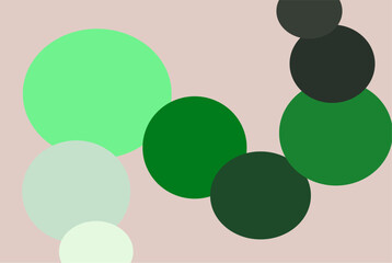 Green circles of different diameters form a wavy line