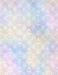 「クラシックダマスク＆花柄背景｜エレガントで上品なパステルデザイン」

