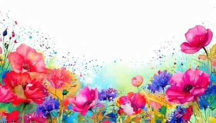 「水彩風フラワーフレーム素材集｜華やかで上品な花の装飾背景」

