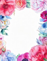 「水彩風フラワーフレーム素材集｜華やかで上品な花の装飾背景」


