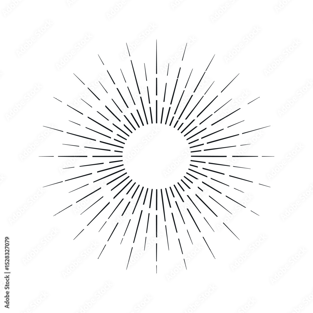 Poster abstract sunburst design with black lines and white background for graphic design and decoration ele