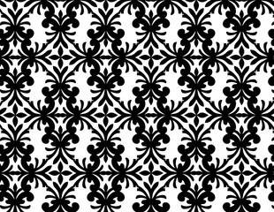 Fototapeta premium Trellis Floral Pattern (Black and White)