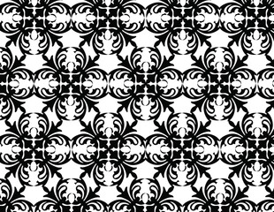 Fototapeta premium Baroque Floral Pattern (Black and White)