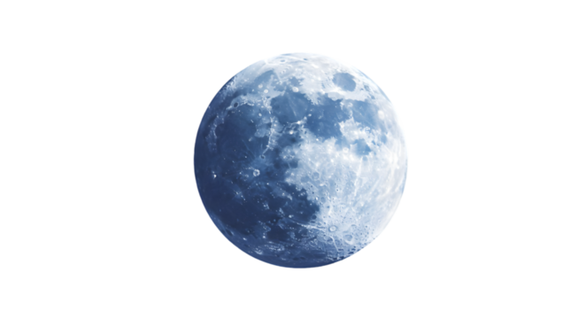 Stunning Blue Moon: A Detailed Celestial Sphere