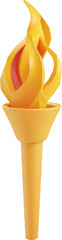 Abstract Yellow Plastic Torch Flame Sculpture