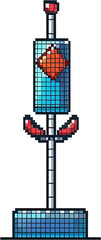 Pixel Art Coat Rack: Teal, Red, & Heart Design