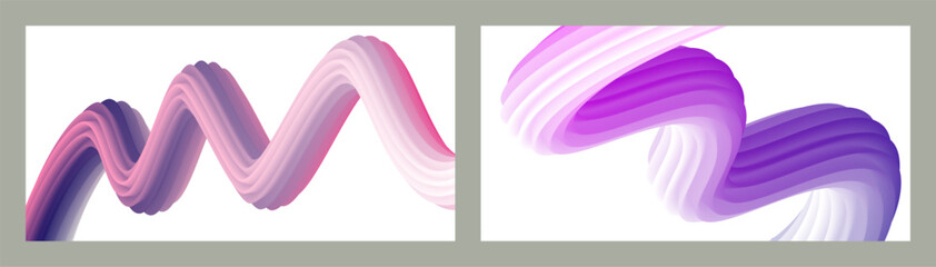 Abstract volumetric background. Cords. set of two illustrations. Toothpaste in a tube. Minimalism. Creative modern background. Cover design, wallpaper, background. eps vector.