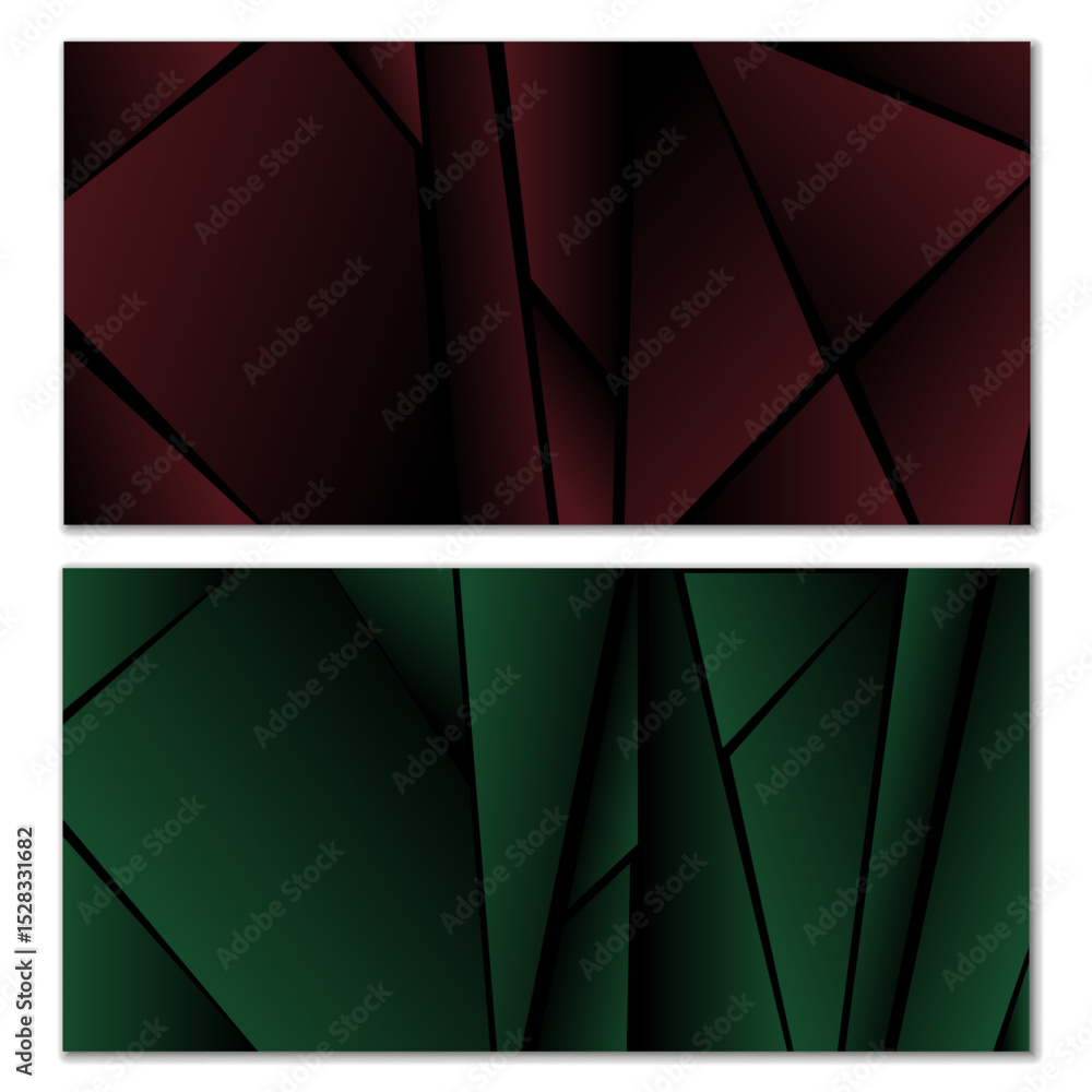 Poster abstract polygonal pattern. set of two dark gradient polygonal backgrounds. background design, cover