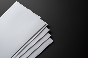 Elegant arrangement of blank papers creating a minimalist display
