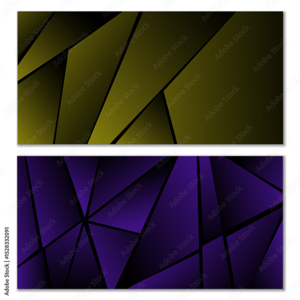 Aufkleber abstract polygonal pattern. set of two dark gradient polygonal backgrounds. background design, cover