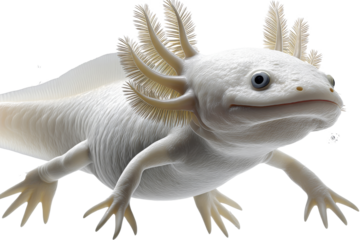 Axolotl swimming in clear water aquatic habitat wildlife photography underwater view unique species exploration