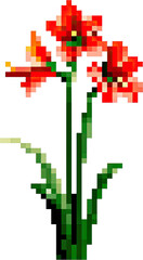 Obraz premium Pixelated illustration of a flower.