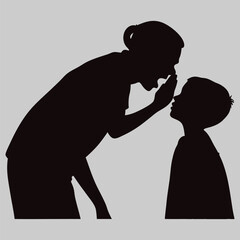 a person leaning in for a whisper silhouette vector design art and illustration