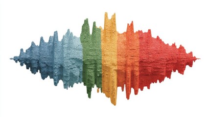 Fototapeta premium Abstract colorful sound wave shows o frequency on a white background.