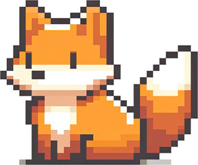 Obraz premium Pixelated orange fox graphic design.