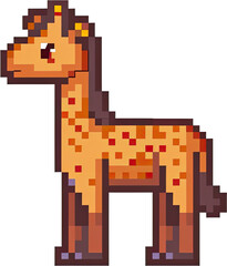 Obraz premium Pixelated illustration of a giraffe.