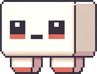 Pixelated cube-shaped creature with neutral expression.