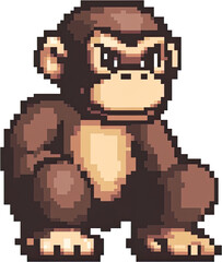 Obraz premium Pixelated ape illustration.