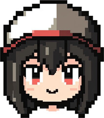 Fototapeta premium Pixelated illustration of a female character's head.