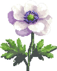 Pixel art of a delicate flower.