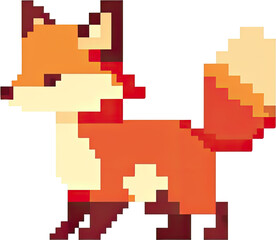 Fototapeta premium Pixelated image of a small fox.