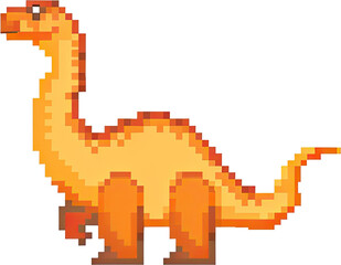 Obraz premium Pixelated illustration of a dinosaur.